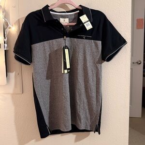 Stylish Black and Gray Polo Shirt